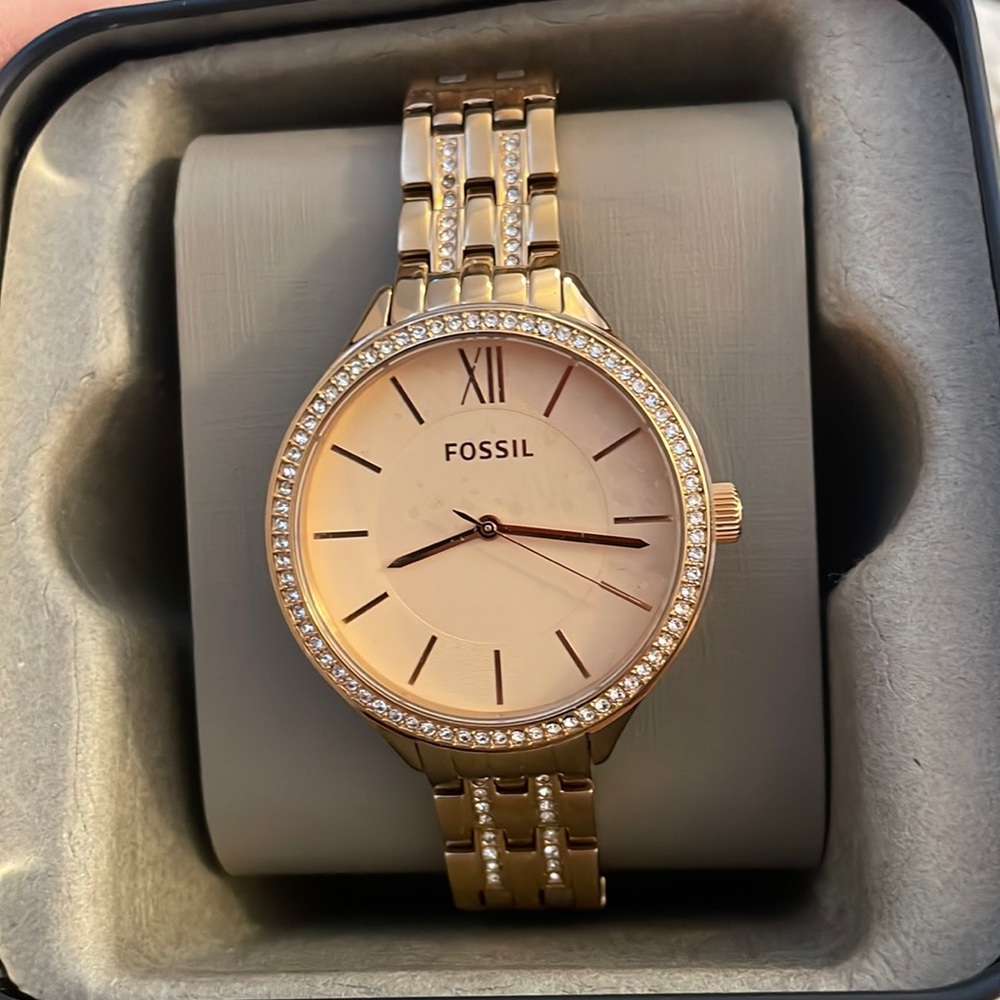 Rose Gold Fossil Watch